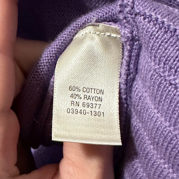 Nirvana purple cardigan up cycle ruffles knit handmade women large - Picture 9 of 9